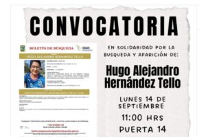 Convocatoria a la marcha para encontrar a Hugo Alejandro Hernández Tello en Puebla | Foto: Cortesía