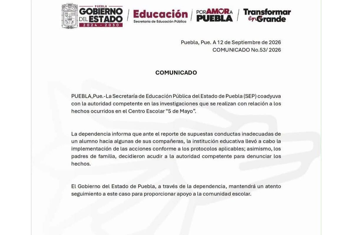 Autoridades investigan denuncias de abuso sexual en Centro Escolar 5 de Mayo | Foto: Cortesía