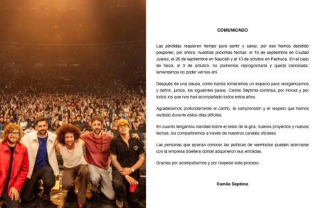 Camilo Septimo cancela conciertos 2
