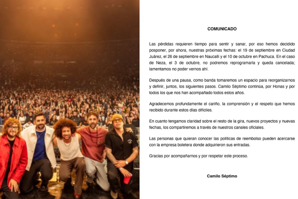 ¿Y el Tecate Comuna? Camilo Séptimo cancela conciertos en México tras homicidio de su tecladista 6 Camilo Septimo cancela conciertos 2