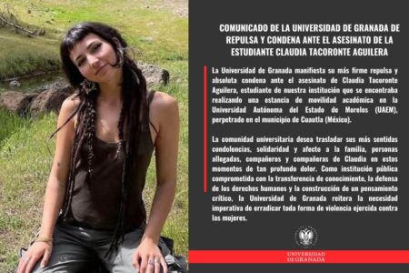 La Universidad de Granada suspende intercambios a Morelos tras el feminicidio de Claudia Tacoronte | Foto: Cortesía