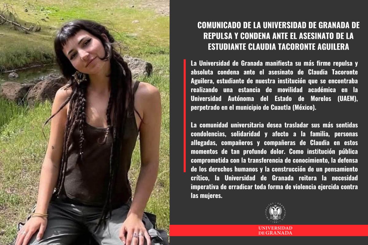 La Universidad de Granada suspende intercambios a Morelos tras el feminicidio de Claudia Tacoronte | Foto: Cortesía