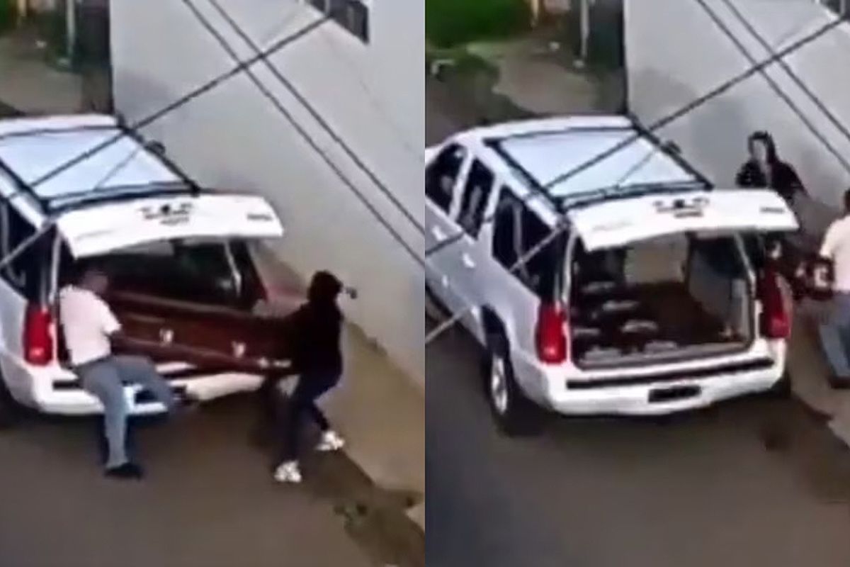 Abandonan un cadáver dentro de un ataúd en Uruapan y todo queda grabado