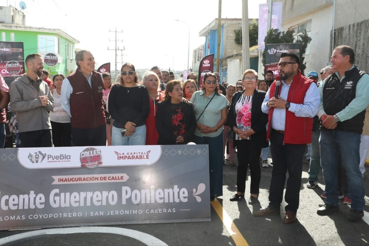 Pavimentación en la Junta Auxiliar de San Jerónimo Caleras | Foto: Cortesía