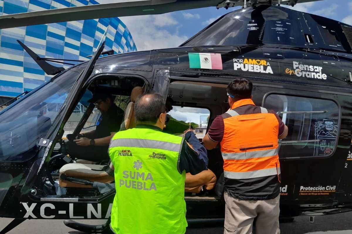 Traslado en ambulancia aérea coordinado por el Gobierno de Puebla | Foto: Gobierno de Puebla
