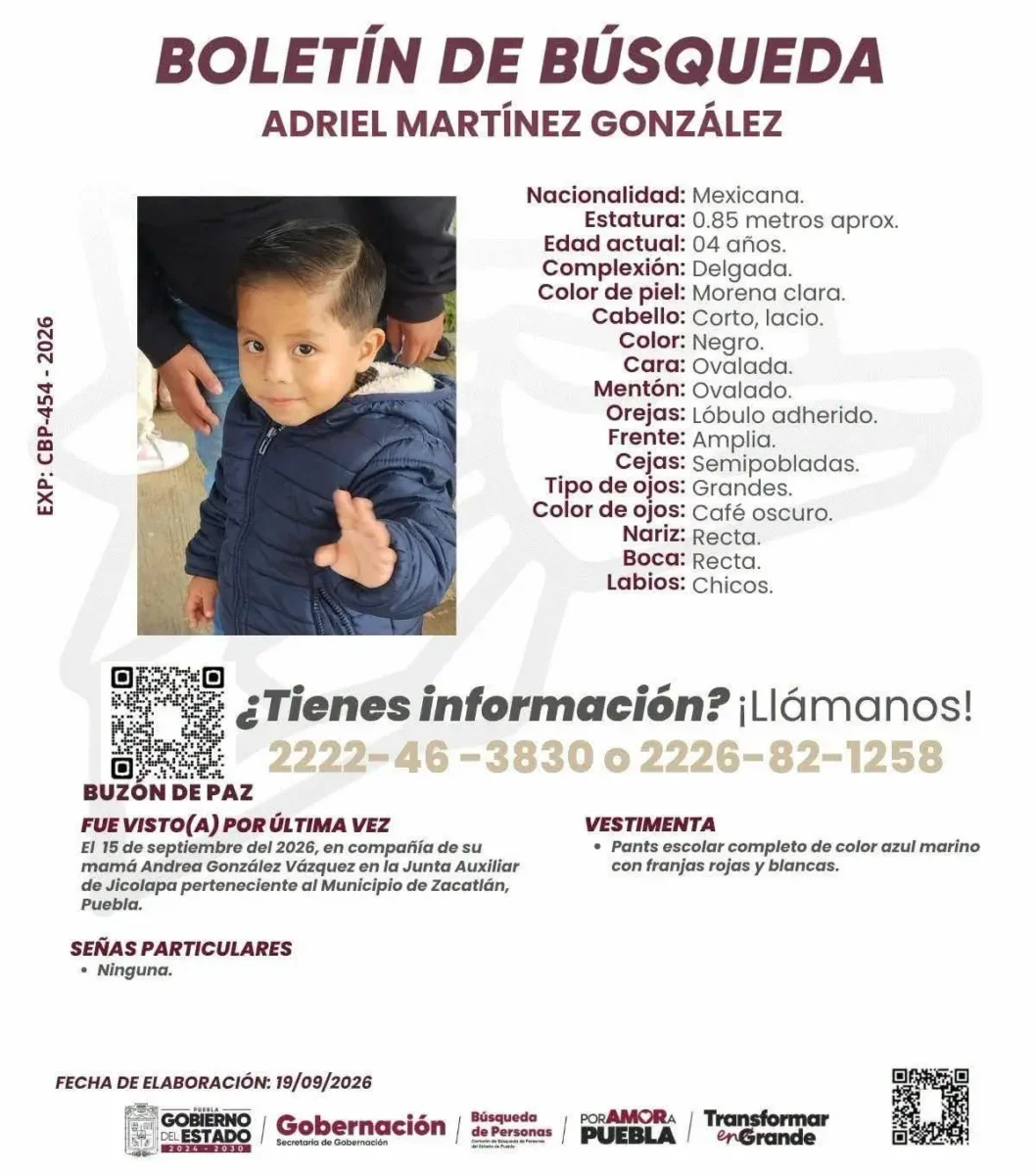 Andrea González desaparece con sus tres hijos en Zacatlán