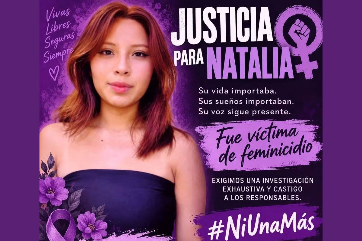 Familia de Natalia de la Cruz Juan rechaza suicidio y exige investigar su muerte como feminicidio 2 Cartel “Justicia para Natalia” con el que se exige investigar la muerte de Natalia de la Cruz Juan como feminicidio | Foto: Cortesía