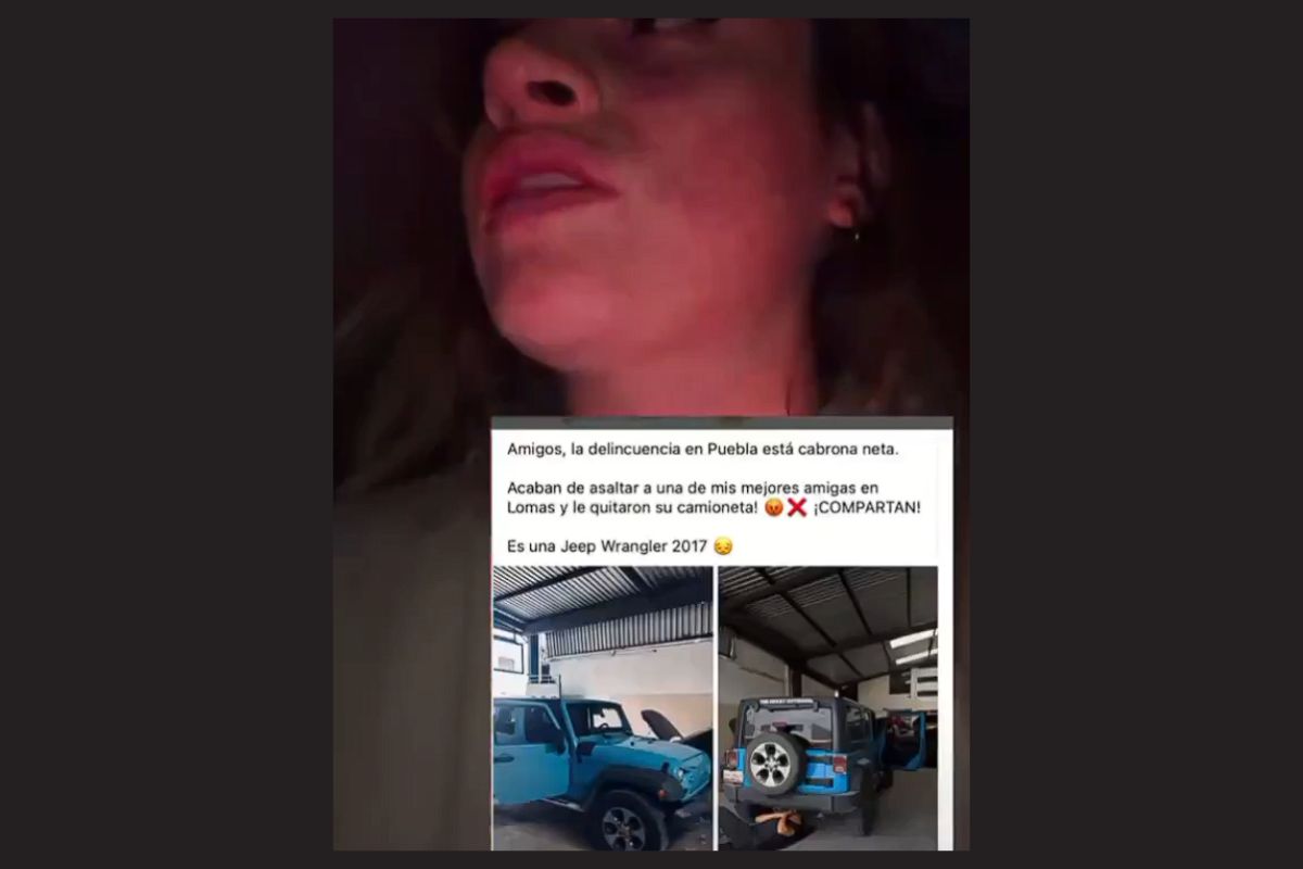 Captura del video en el que roban Jeep en Ocoyucan a una madre y su hijo | Foto: Cortesía