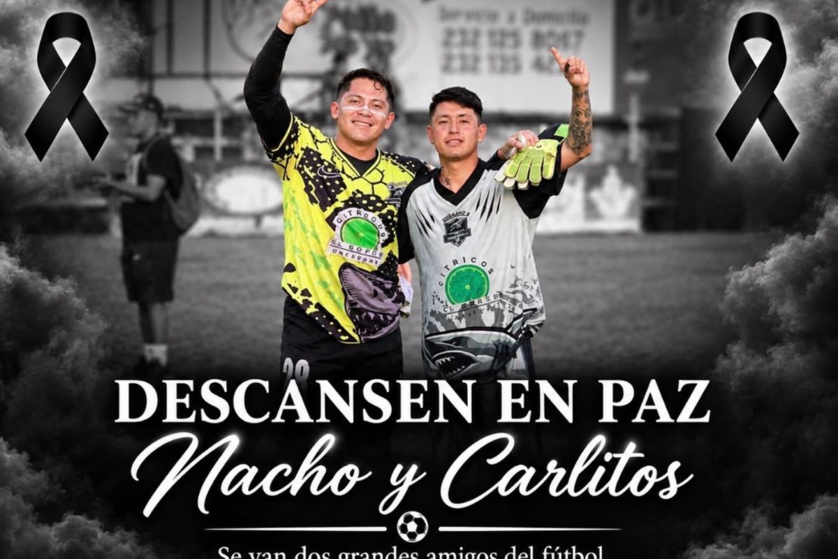 Nacho Porte y Carlitos, jugadores de fútbol amateur que murieron en la autopista Cuacnopalan-Oaxaca | Foto: Cortesía