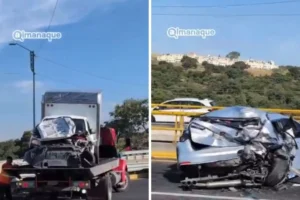 Carambola en Periférico Ecológico deja tres heridos