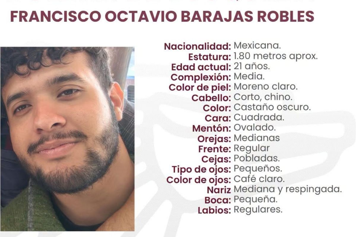 Buscan a Francisco Octavio Barajas Robles