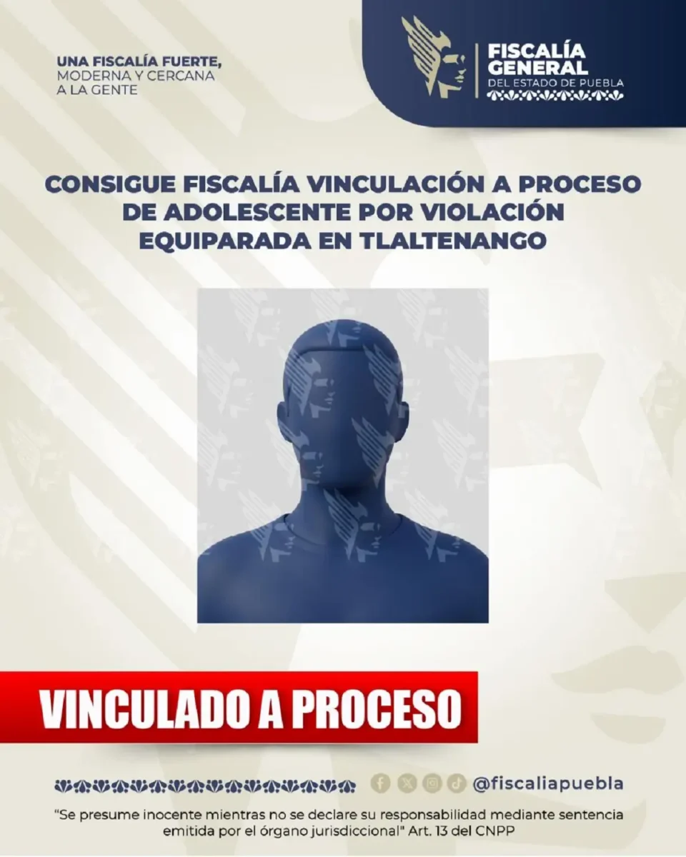 Vinculan a adolescente por violación en Tlaltenango