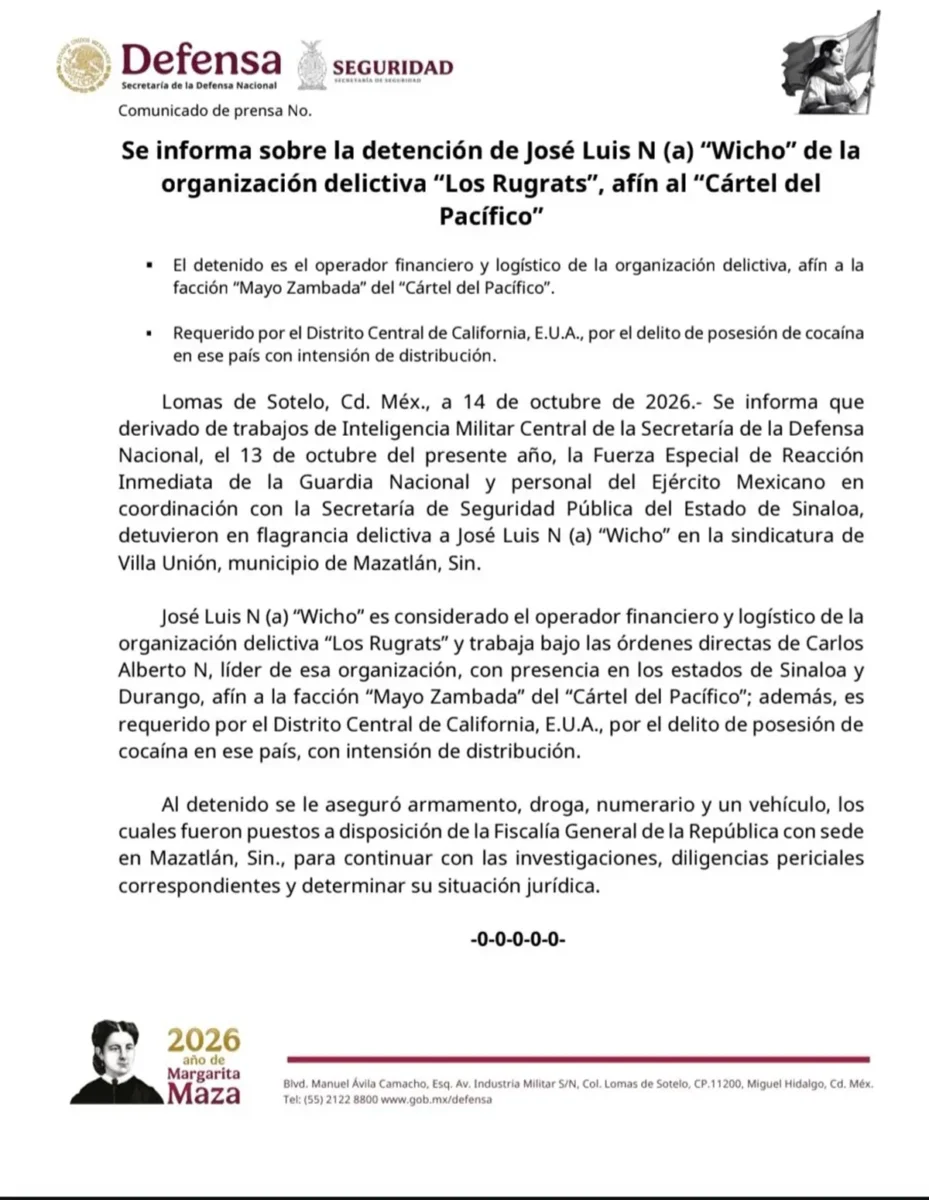 ¿Quién es El Wicho, líder de Los Rugrats en Sinaloa?