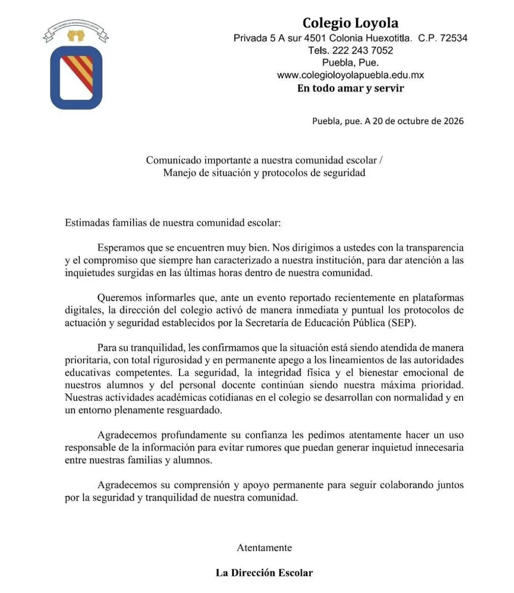 Alumno del Colegio Loyola publica fotos con armas