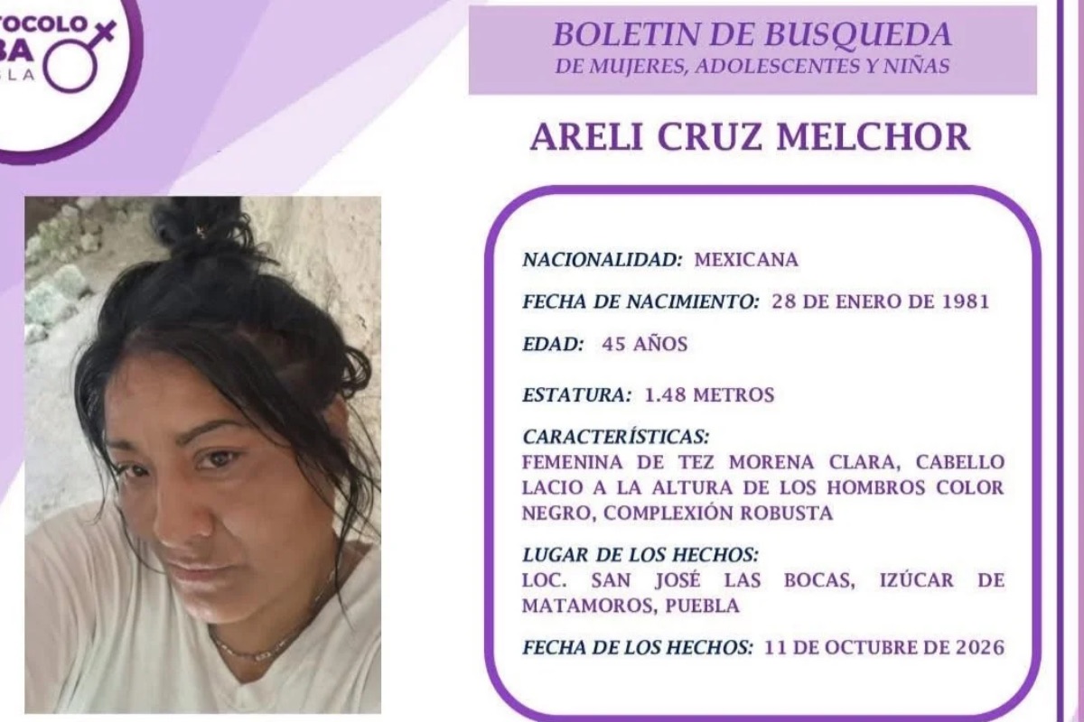 Buscan a Areli Cruz Melchor,