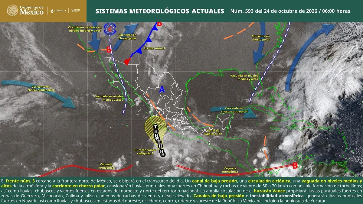 Trayectoria del huracán Vance: sigue siendo categoría 2 y afectará estos estados 2 Trayectoria del huracán Vance: sigue siendo categoría 2