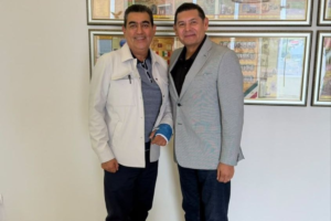 Alejandro Armenta se reúne con Sergio Salomón para revisar agenda migratoria