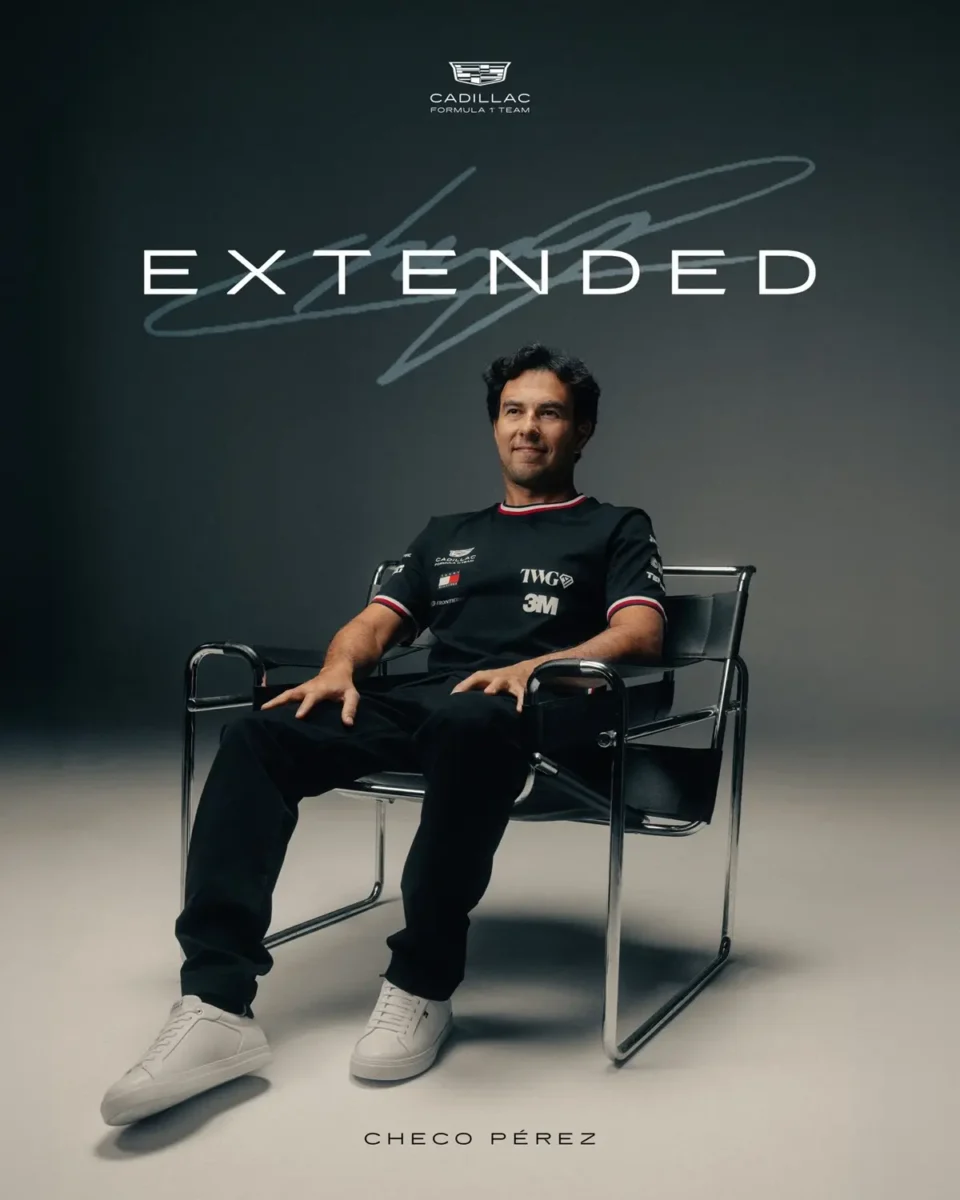 Checo Pérez está de fiesta: extiende su contrato con Cadillac hasta 2029 3 Checo Pérez extiende su contrato con Cadillac hasta 2029