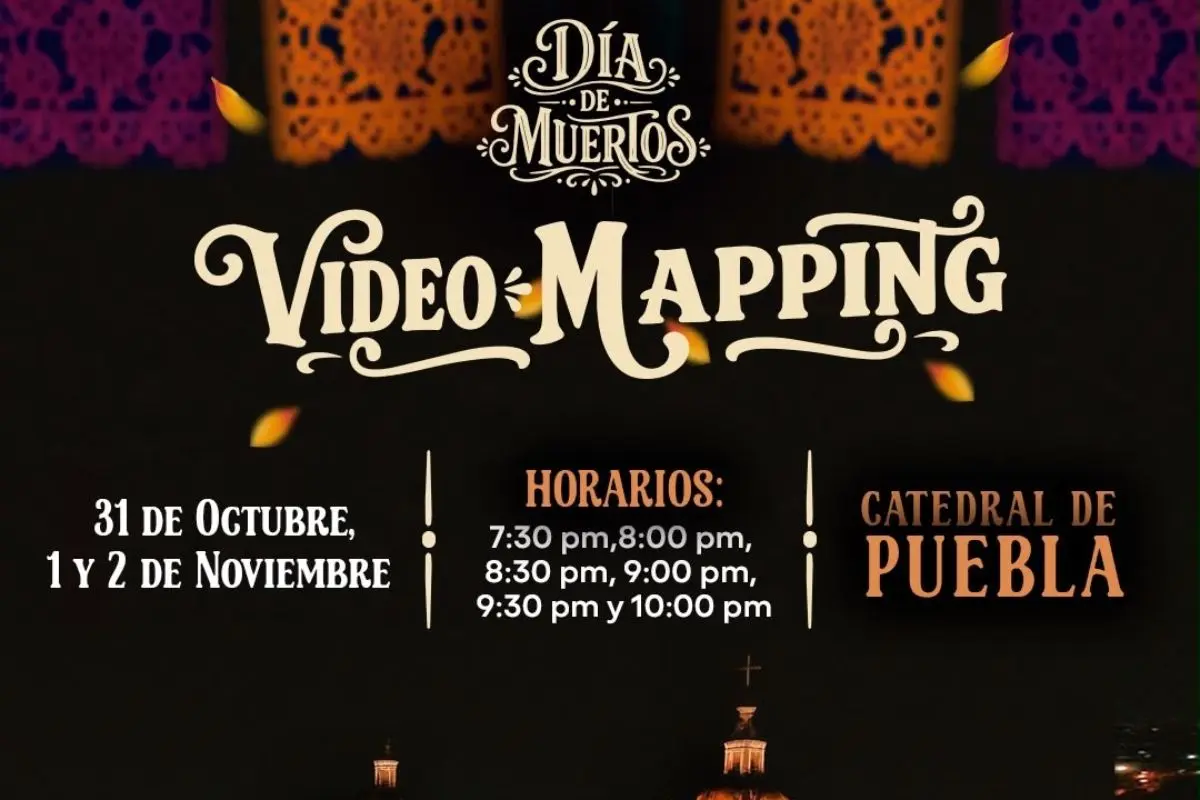 Invita Gobierno de Pepe Chedraui a disfrutar del videomapping de Día de Muertos en la Catedral de Puebla